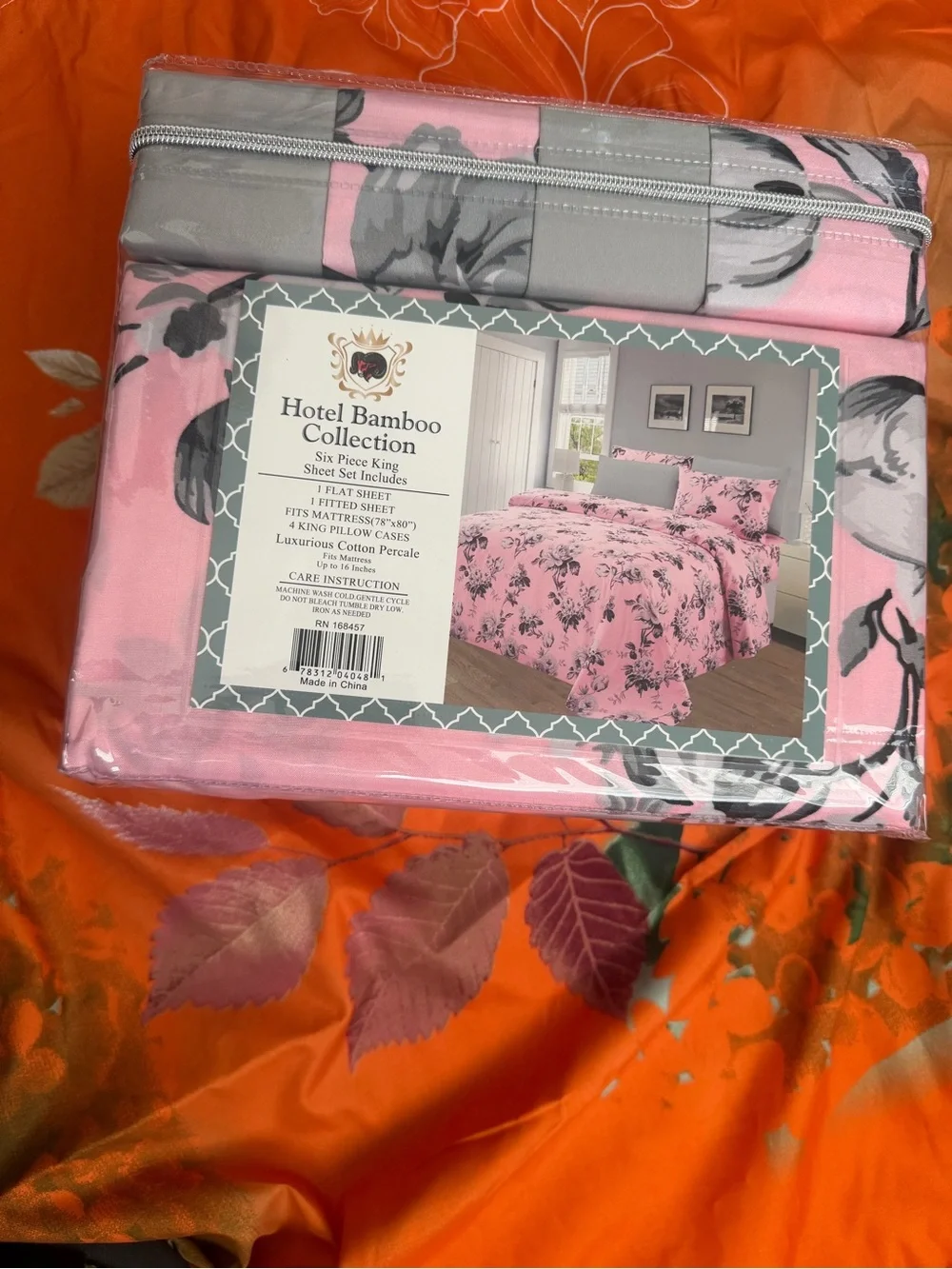 Pink Floral King Sheet Set